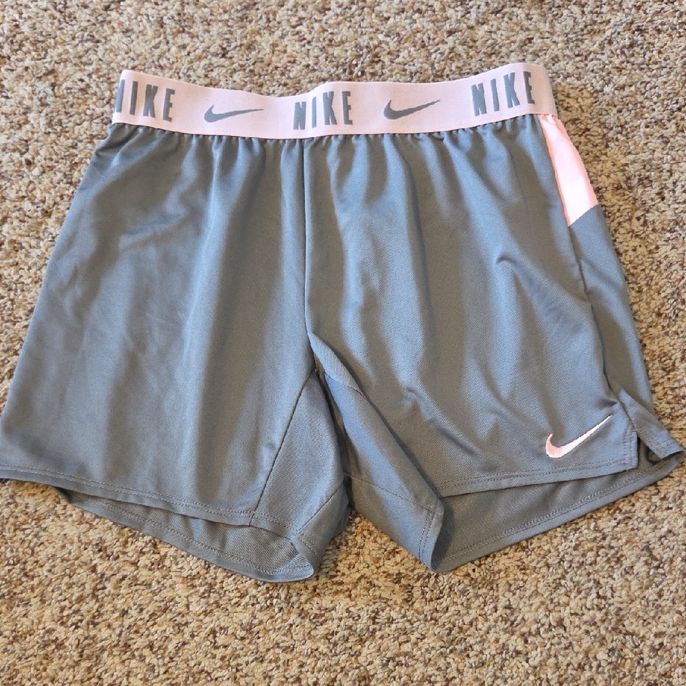 Nike Girls Gray and Pink Drifit Shorts